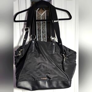 Steve Madden Girl Black XL Weekender Slouchy Tote Bag Duffle Diaper Bag